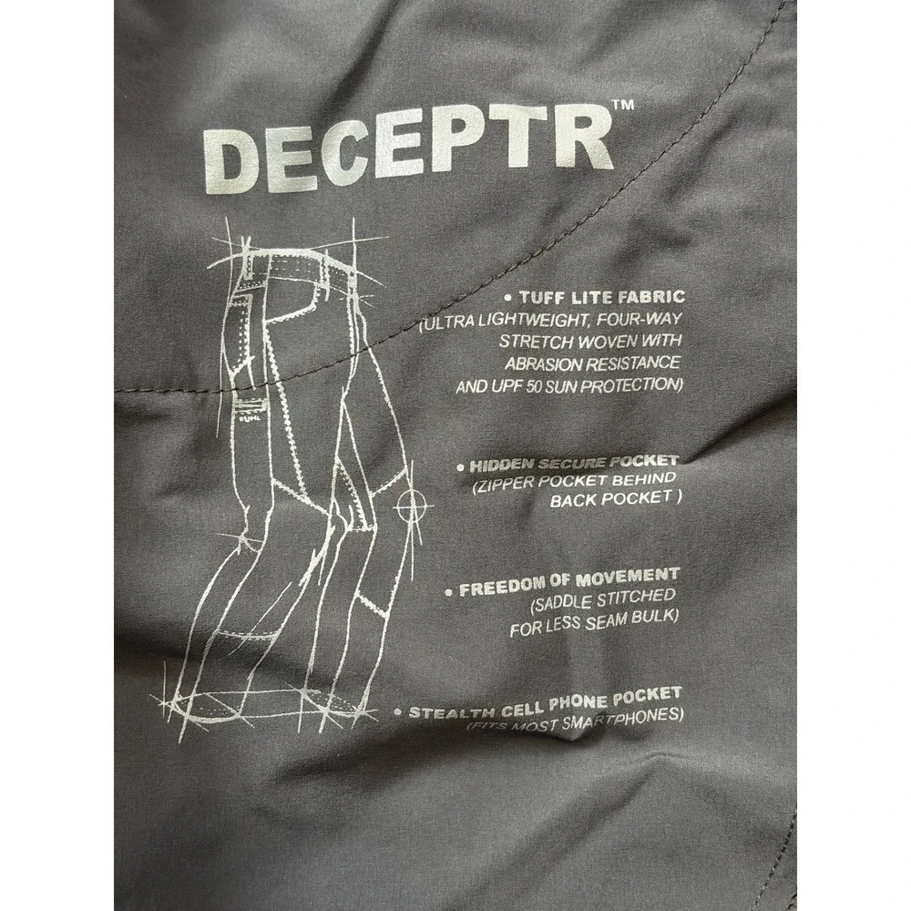 Kuhl Deceptr Mens 38x34 Tapered Hiking Pants Gray Tuff Lite Stretch UPF 50